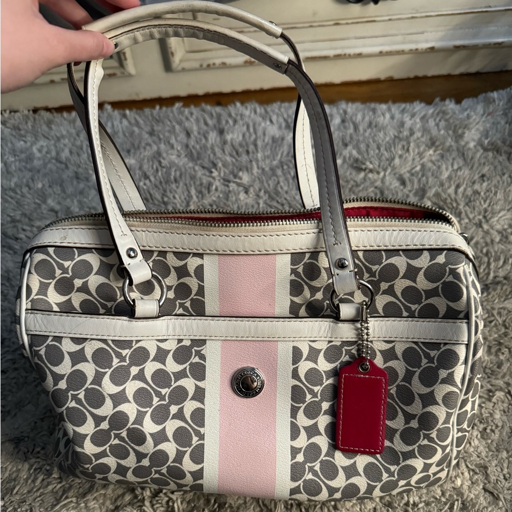 Coach Multicolor Signature Coated Canvas Satchel